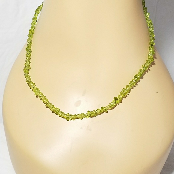 Vintage Peridot Necklace with Sterling Marcasite Clasp